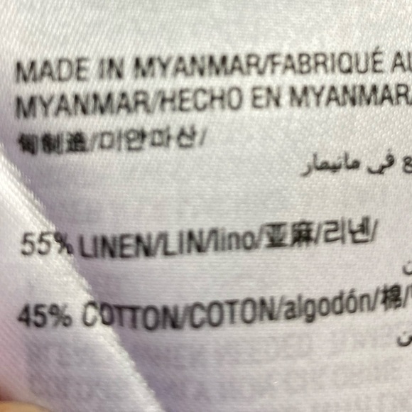 Club Room Striped Linen Blend Button Up Shirt Coastal Beach Blue (Size XL) - Picture 8 of 9